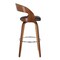 Armen Living Shelly 26" Counter Height Swivel Brown Faux Leather and Walnut Wood Bar Stool LCSHBABRWA26 - alternate 2